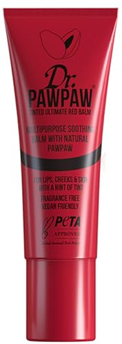 Dr.PAWPAW Tinted Ultimate Red, Multi-Purpose Natural No Fragrance Balm for Hydrating Lips, Skin, Hair, Cuticles, Nails & Beauty Finishing (10 ml)