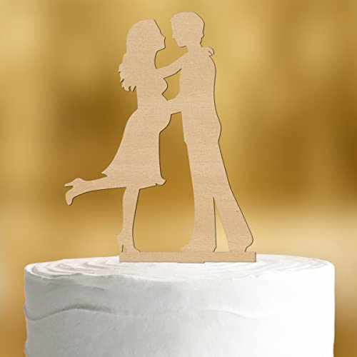 Cake Topper Babybauch [Schwangere Frau] - deko Holz Hochzeit deko Hochzeitstorte Kuchendeko Tortendekoration Verlobung Tortenstecker Tortendeko Wedding cake