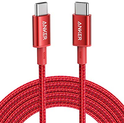Anker USB C to USB C Charger Cable (10ft/3m), 100W USB 2.0 Type C Cable, Fast Charging Power for iPhone 16/15 Series, MacBook Pro 2020, iPad Pro 2020, iPad Air 4, Galaxy S21, Pixel, LG and More(Red)