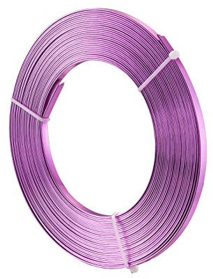 Craftdady 10 m flacher Aluminium-Basteldraht, 5 mm x 18 Gauge, biegsamer, flexibler Metalldraht für Bastelarbeiten, Skulpturen, Kunsthandwerk, Schmuckherstellung, Perlen-Modellierung, MediumOrchid