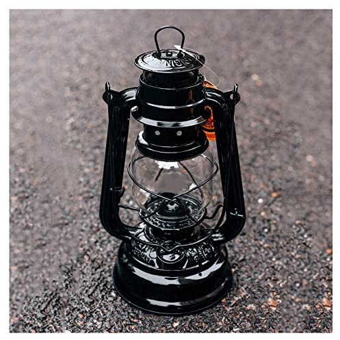 HYGERX Vintage Lampe Tempête Portable Lampe à Huile Lampe à Pétrole pour la Maison Extérieur Patio Décoration Cadeau/Black / L16xH25cm