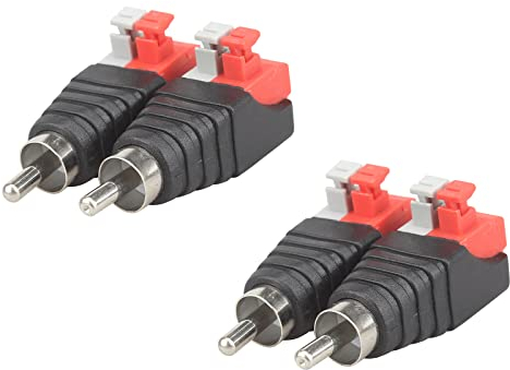 Cerioll Maschio AV Altoparlante Phono, RCA Maschio a AV Per CCTV Audio and Video, Terminale a Vite Video, 4 Pezzi