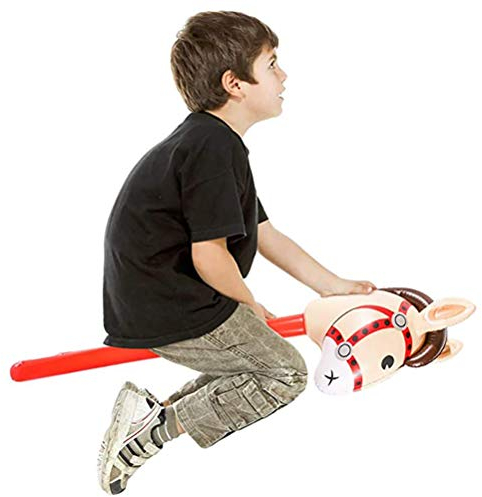 WBTY 1 Stück Aufblasbares Stickpferd Aufblasbarer Pferdekopf-Stickballon für Pferdethema-Party-Dekoration, 37 Zoll(Wie Gezeigt)