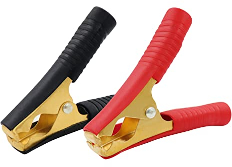 HuaLiSiJi Pinzas de Bateria Pequeñas 100A 8.5cm Pinzas para Coche Bateria,Material de Cobre Puro con Fundas Aislantes,para Automóviles,Camiones,Barcos (2 Piezas)