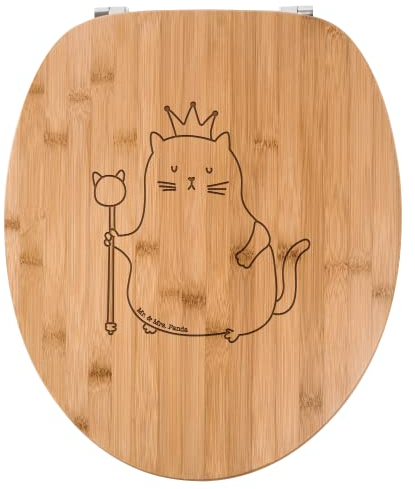 Mr. & Mrs. Panda WC Sitz Katze König - Geschenk, Klobrille, WC-Sitz, Katzenaccessoires, Toilette, Klodeckel, Katzenliebhaber, Toilettendeckel, Umzug,