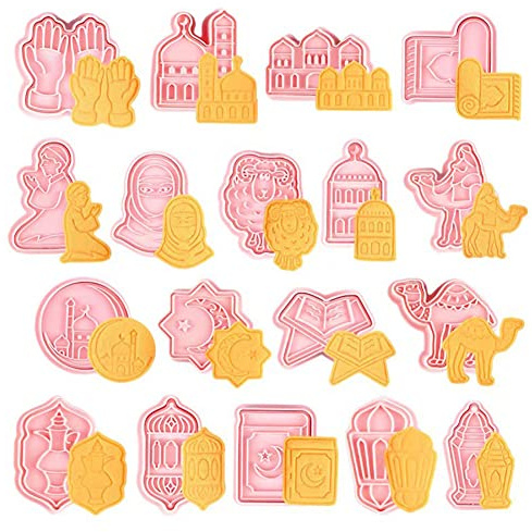ZOOMPIL Muslimischen Cookie Cutter, Ramadan Muslimische Keksform, DIY Fondant Kuchen Backwerkzeuge Keksform für Kinder Keksformen Kuchen Backen Form(18 Stück)