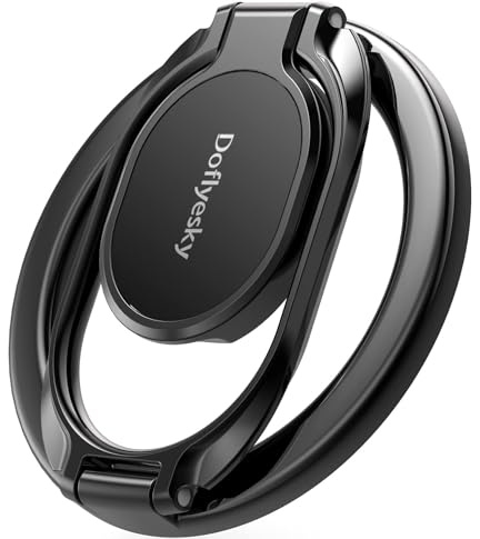 Doflyesky Magnetic Phone Ring Holder for iPhone, Double Adjustable Gym Phone Grip Holder and Stand Removable for Magsafe Case, iPhone 17/16/15/Pro Max Plus SE