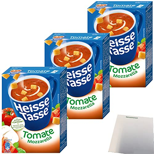 Heisse Tasse Tomate-Mozzarellasuppe 3er Pack (9 Beutel a 17,8g) + usy Block