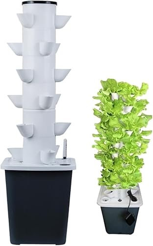 Sistema di coltivazione idroponica da giardino, 15/20/25/30 baccelli Kit di coltivazione aeroponica a torre idroponica, sistema di semina acquaponica con pompa idratante, adattatore, vasi a rete