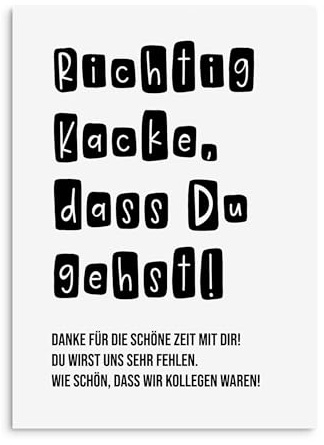 Nastami Postkarte Kollegen Abschied Kollegen Geschenk Postkarte Sprüche Ruhestand Karte (KACKE, dass Du gehst)