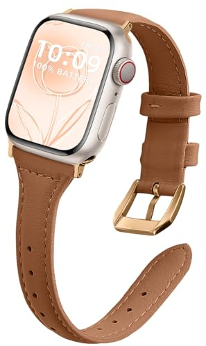 WoPail Damen Lederarmband für Apple Watch 11,42 mm 44 mm 45 mm 46 mm 49 mm