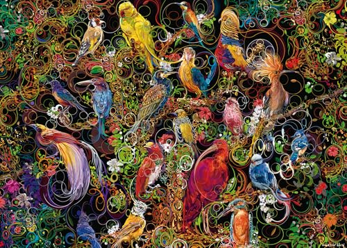 Ravensburger - Puzzle Aves de Arte, 1000 Piezas para Adultos, Pegamento para Enmarcar, Rompecabezas, Pasatiempos 70x50cm