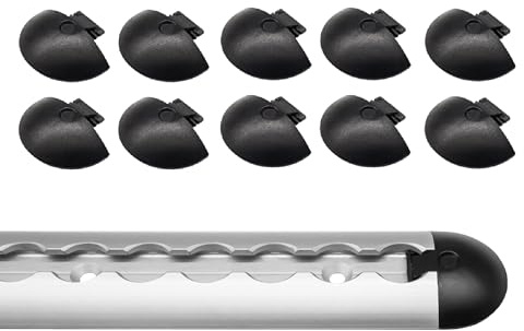 lasiprofi Endkappen Sparsets Airlineschiene 2050 halbrund, Abmessung: 34 x 50 x 11,5 mm, schwarz (Sparset 2)