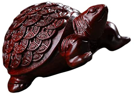 MUCKLILY Holzschildkrötenfigur Für Tischdeko Miniatur-schildkröte Aus Holz Schildkrötenstatue-dekor Für Schreibtisch Fensterbank Wandregal Und Andere Orte