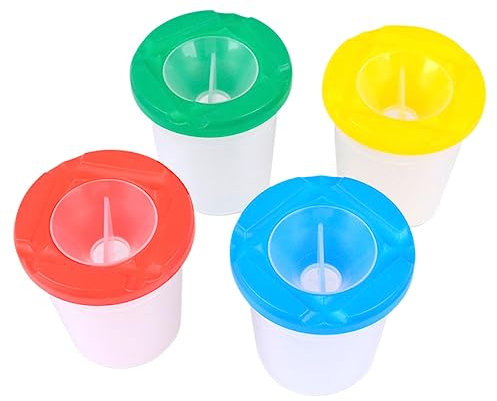 SEWACC Rotating Paint Brush Washing Bucket for Kids 4pcs Random Colors Painting Accessories for Children for Arts and Crafts Projects