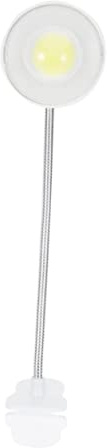 HOMSFOU Lámpara de Escritorio Clip LED Plegable de Plástico | 3 Pilas Botón Incluidas, Portátil para Mochila y Trabajo, Luz para Lectura y Estudio (color Claro)