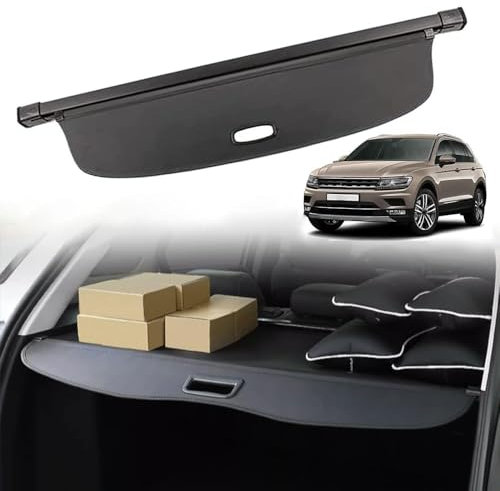 ZDDYUU Auto Ausziehbar Kofferraum Rollo für VW Tiguan L Allspace 2017+, Hintere Kofferraum Hutablage Schattenschutz PrivatsphäRe Vorhang Kofferablage