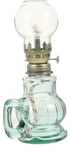 RORPOIR Vintage Glas Petroleumlampe Retro Öllampe Petroleumlicht Für Zuhause Mit Glasabdeckung Transparentes Öllicht Im Chinesischen Stil Petroleumöllicht Für Haushalt