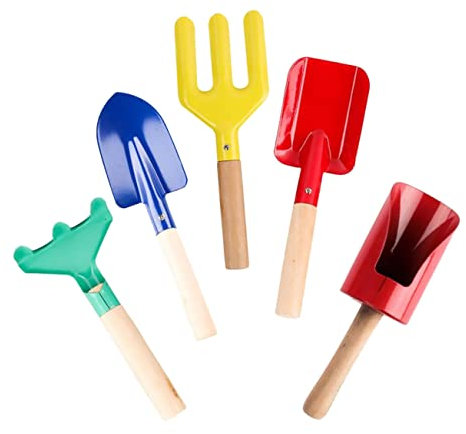 IWOWHERO 5pièces Outils De Jardinage Râteaux Truelles Et Fourche à pour Plantation Et Entretien De Jardin