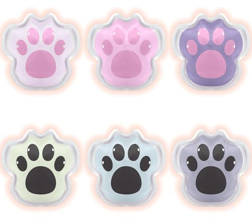 Singtis Handwärmer Taschenwärmer Kinder Katzenpfote, 6er-Set Wiederverwendbar Handwarmer Knick bis 55°C – Taschenwärmer Wärmekissen unterwegs niedliche Handheizkissen für Winter & Schule