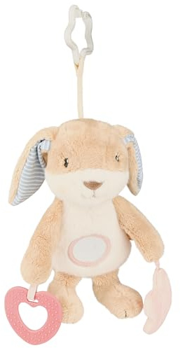 Sterntaler Activity Spielzeug Hase Hanni - Plüschtier aus Flauschstoff - Baby Spielzeug zum Aufhängen - mit Rassel, Spiegel, Knisterpapier & Beißring - ideal unterwegs - Kinderwagen & Babyschale