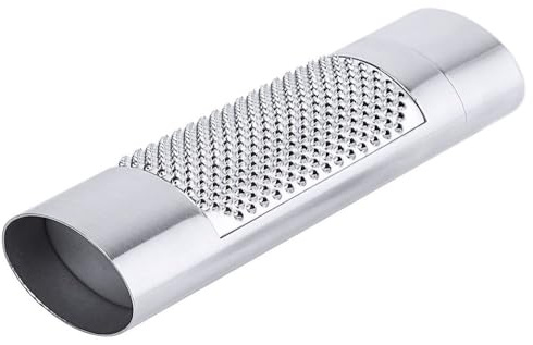 Contacto Muskatreibe Edelstahl 18/10 oval 15 cm mit Auffangbehälter, verschließbar, rostfrei, hygienisch, fein, kompakt für Muskatnüsse und Gewürze
