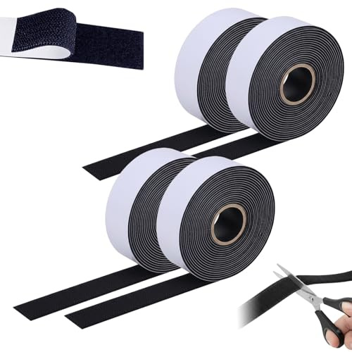 2 Set Velcro, 10M*50mm Double Sided Stick On Velcro Tape Self Adhesive, Heavy Duty Sticky Fastening Strips No Residue Removable for Home Office DIY Crafts