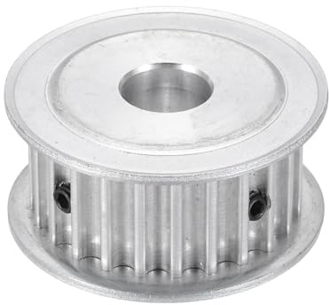 sourcing map Zahnriemenscheibe, 5 m, 26 Zähne, 12 mm Bohrung, Aluminiumlegierung, Synchronrad, Riemenscheibe für 3D-Drucker, CNC-Maschinen, Industrie, Silber