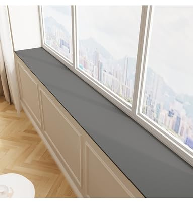 Tappetino for davanzale, cuscinetto stretto regolabile, antipolvere, assorbente e impermeabile for finestre a bovindo e balconi, tappetino for davanzale personalizzabile(Black,60x60cm)