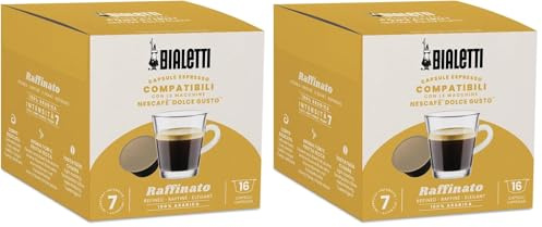 Bialetti Café Capsules compatibles Dolce Gusto® - Raffinato - 16 Capsules (Lot de 2)