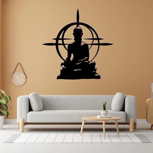 Stickers muraux Bouddha pour décoration d'intérieur, salon, chambre, studio, bureau, décalcomanies murales imperméables
