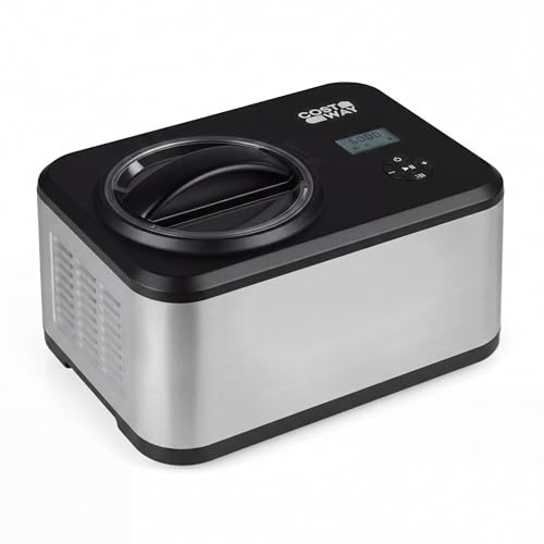 GIANTEX Gelatiera Professionale 1,5 L, Gelatiera Elettrica Automatica con Compressore, Acciaio Inox, Cestello Rimovibile, Macchina del Gelato Casa con Timer per Gelato Sorbetto e Yogurt