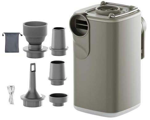 Liten Luftpump Elektrisk Bärbar Uppblåsare Med Campinglampa Och 5 | Liten Luftmadrasspump För Madrasser, Flotte, , Resor, Sport, Stranden, Vägkanten, Utomhusbruk