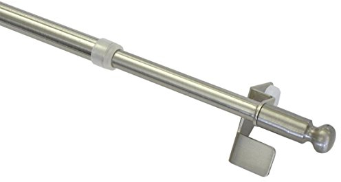 GARDINIA Bastone a Pressione per tenda, Estensibile, Montaggio Senza Viti o Trapano, Sistema Press&Go Filigrano, Diametro 8/10 mm, Lunghezza 30-50 cm, Metallo, Look simil-acciaio inox
