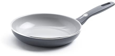 Greenpan Dover Healthy Ceramic Nonstick, 8 Frying Pan Skillet, PFAS-Free, Dishwasher Safe, Comfort Grip Handle, Grey