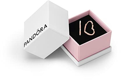 Pandora Moments Women's 14k Rose Gold-Plated Asymmetrical Heart Hoop Earrings, With Gift Box