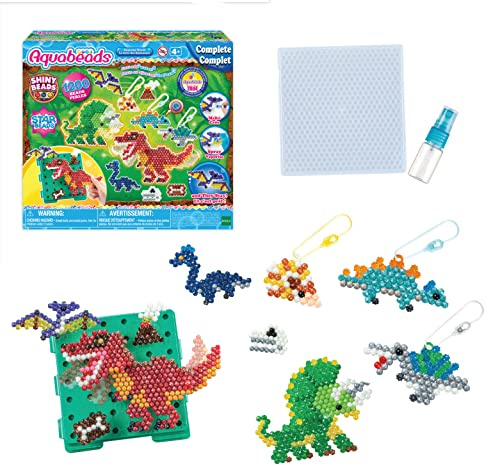 Aquabeads - La Terre des Dinosaures - Kit de Loisirs créatifs - Activité Manuelle Enfants en Toute autonomie - Coffret de Perles Qui collent avec de l'eau - Jouet Enfant 4 Ans et + - 31994
