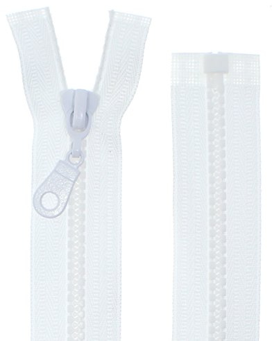 Reißverschluss für Jacken Kunststoff Plastik Zipper Reissverschlüsse teilbar (Weiß 70cm)