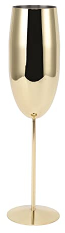 MISNOde Copa de Vino de Metal Copas de Champán de Acero Inoxidable Copas de Champán de Alta Dureza Copa de Vino de Metal Copas de Cóctel para Banquete de Boda de Fiesta(Oro)