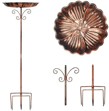 XTDMJ Baño para pájaros para jardín, 30 pulgadas de alto, 10 pulgadas de diámetro, bañeras y soportes para pájaros, cuenco de metal para exteriores, jardín, patio, decoración de césped