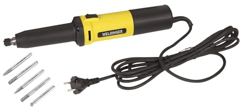 WELDINGER Geradschleifer GS 650el 650 W Aufnahme 3/6/8 mm + HM Frässtifte SET 6 mm B C D F G für Metall