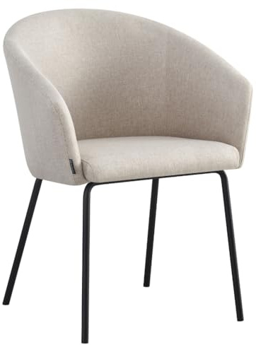 exitodesign Esszimmerstühle mit Armlehne Nuvio 58x57x79 cm - Esszimmerstühl Bürostuhl Gepolsterter Stuhl - für Esszimmer Küche Wohnzimmer Salon Schreibtisch (Beige)