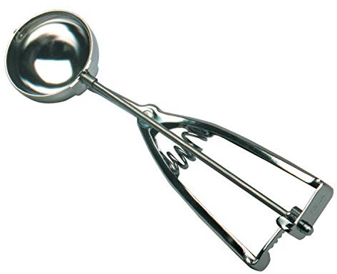 Piazza Cucchiaio Gelato Professionale Acciaio Inox con Porzionatore di Diametro 4,3 cm - Cucchiaini Gelati e Dolci, Utensili da Cucina con Design Studiato per Coppette e Coni Perfetti - Made in Italy