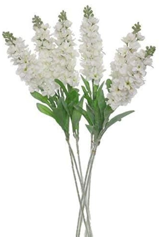 Lily Garden Set of 6 Stems 32 Artificial Antirrhinum Snapdragon Silk Flowers (White)