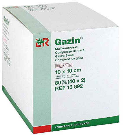 GAZIN Mullkomp.10x10 cm steril 12fach 40X2 St