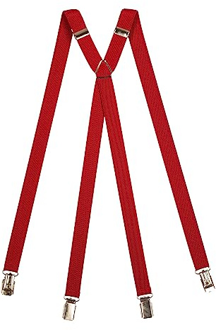 Olata Bretelle Classiche a X con Clip – Larghezza 2 cm. Rosso