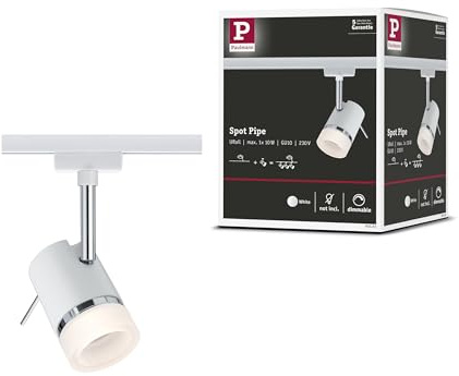 Paulmann URail Spot Pipe Weiß/Chrom ohne Leuchtmittel, max. 10W GU10