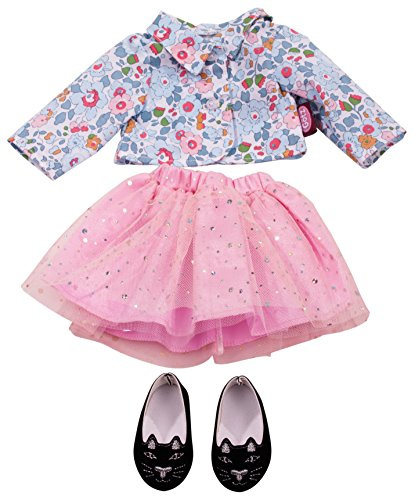 Götz 3402676 Combi Glitter Flower - Ensemble de vêtements 4 pièces Taille. XL pour poupées Debout d'une Hauteur de 45 à 50 cm
