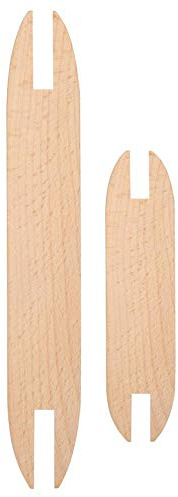 Set di 2 Navette in Legno di Faggio per Tessitura, Accessori per Maglieria, Sciarpe e Arazzi, Strumenti Artigianali DIY