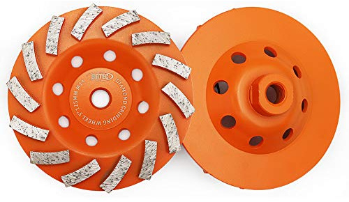 Schleifscheiben für Beton und Mauerwerk, BGTEC 2 Stück 125mm 14 Turbo Diamantsegmente Diamantschleifscheibe mit M14 Dorn